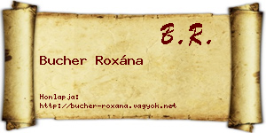 Bucher Roxána névjegykártya